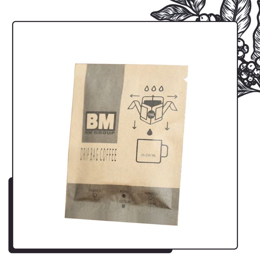 Túi Lẻ Cà Phê Phin Giấy - BM SÁNG TẠO, hạt cà robusta và arabica hái chín, rang mộc, nguyên chất - BM GROUP