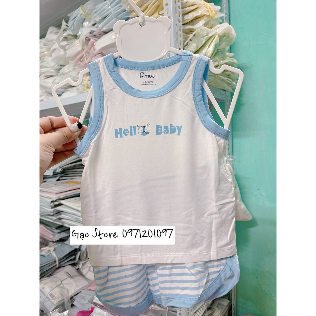 Bộ ba lỗ Amour Hello baby bé trai,bé gái