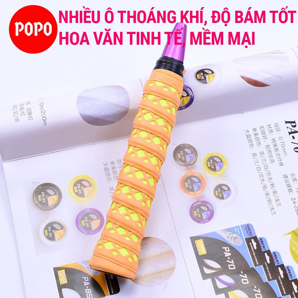 Quấn cán vợt, cuốn cán vợt cầu lông tennis POPO GY104 quấn vợt, cuốn cán có lỗ thoáng khí, gân chống trơn
