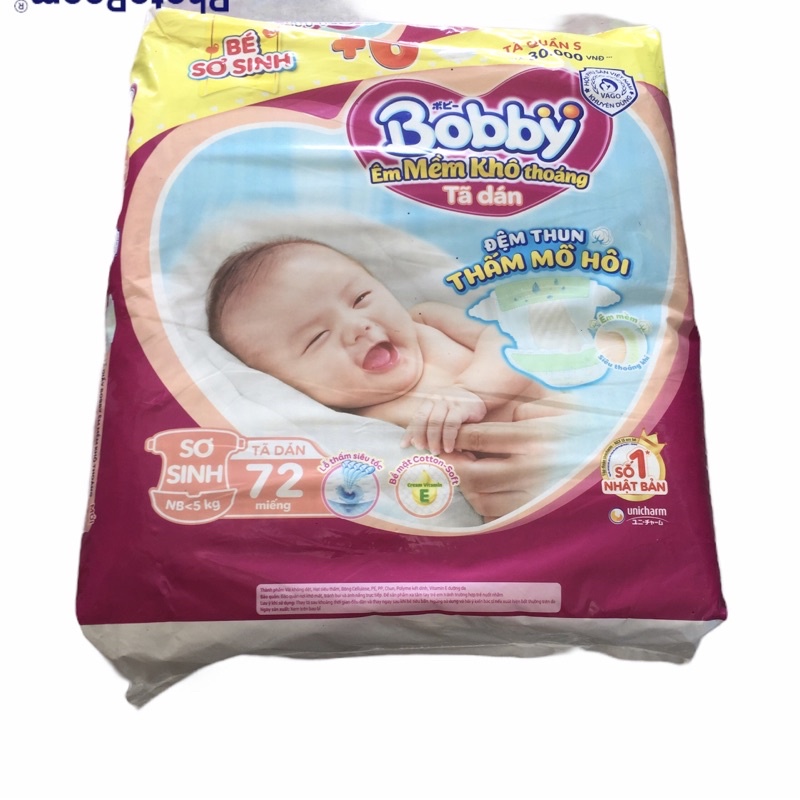 Tã Dán Sơ Sinh Bobby Size Xs(42)-Xs(70)-bỉm bobby