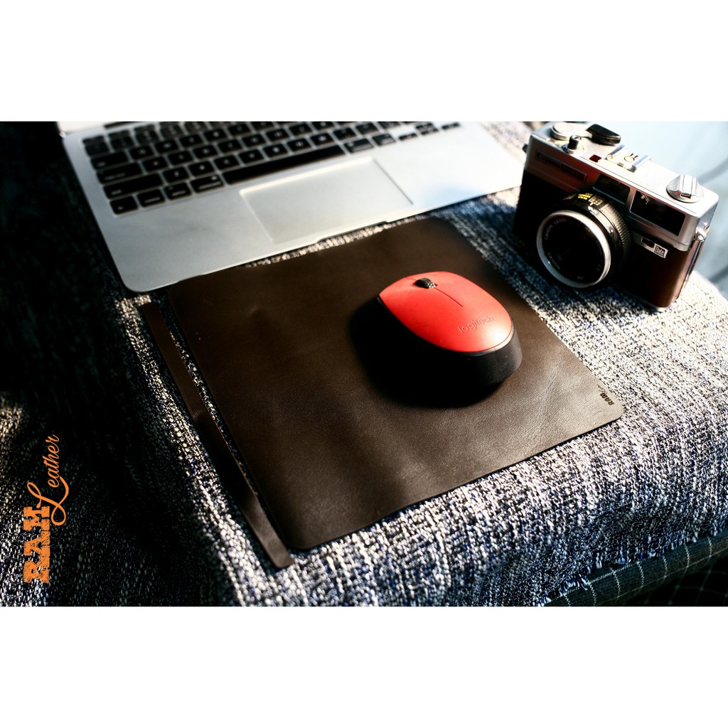 Tấm lót chuột màu nâu đậm (mouse pad) RAM Leather