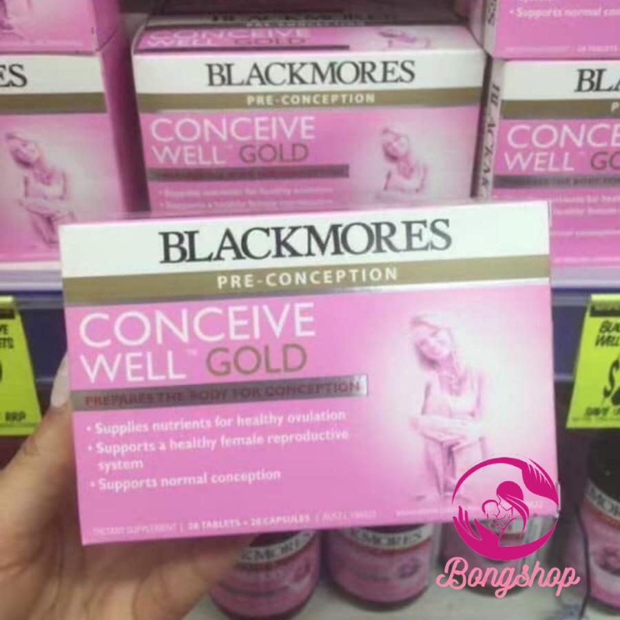 [Cam kết Chuẩn ÚC] Blackmores Conceive Well Gold - Viên uống tăng khả năng thụ thai, bổ trứng 56 viên date mới