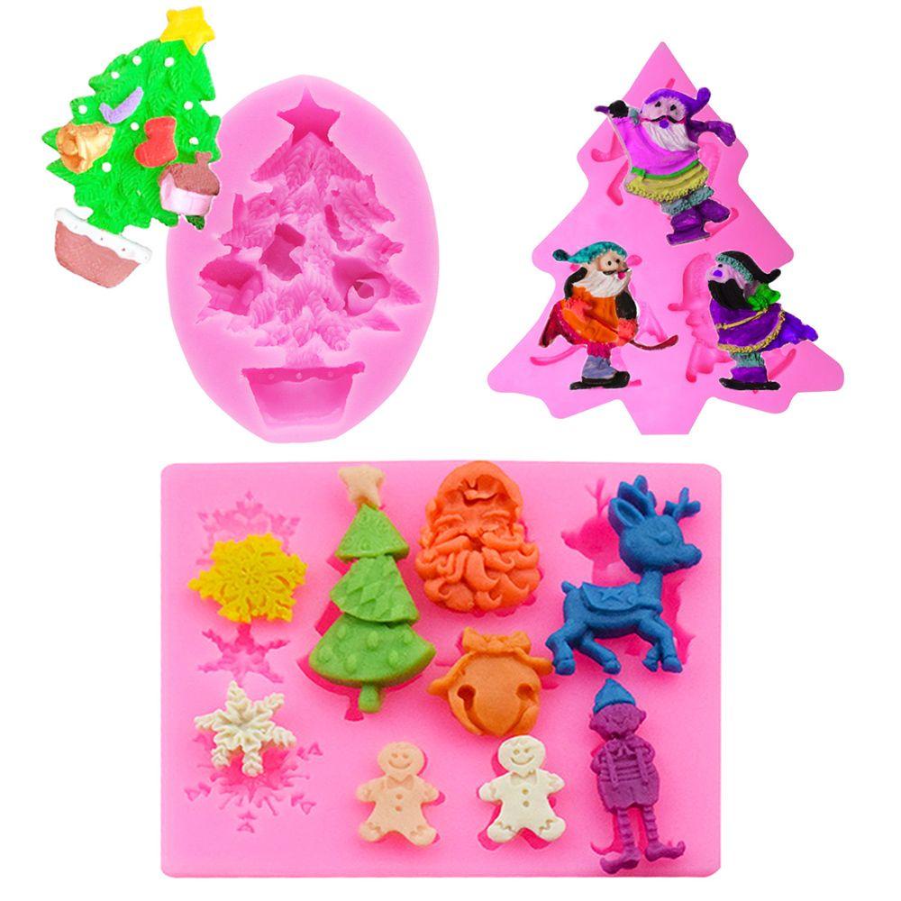 YNATURAL Khuôn Silicone Làm Bánh Phong Cách Giáng Sinh