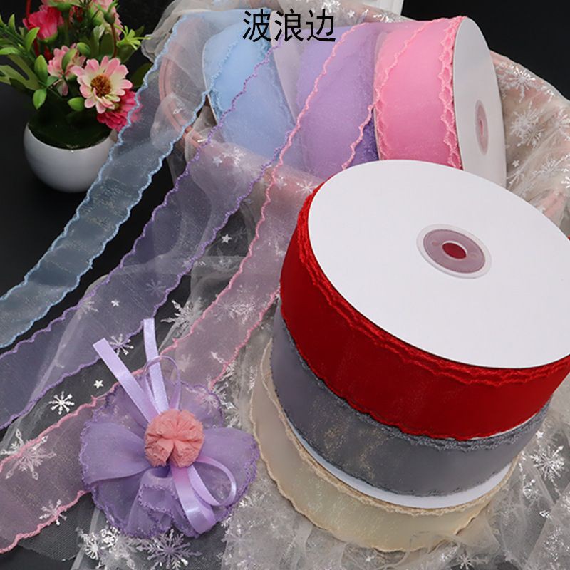 Ruy băng viền bèo  làm phụ kiện handmade