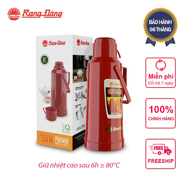 Phích Giữ Nhiệt RẠNG ĐÔNG 2 Lít Vỏ nhựa Model: RD 2035 N1.E