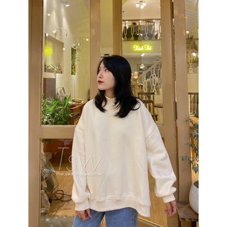 Áo nỉ cổ lọ trơn khoá cạnh