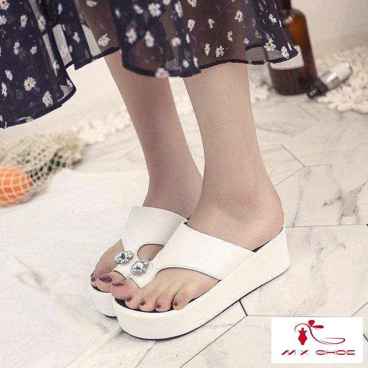 M & X ~  Dép Sandal Đế Xuồng Dày Chống Trượt Thời Trang Đi Biển Ngoài Trời Dành Cho Bạn Nữ