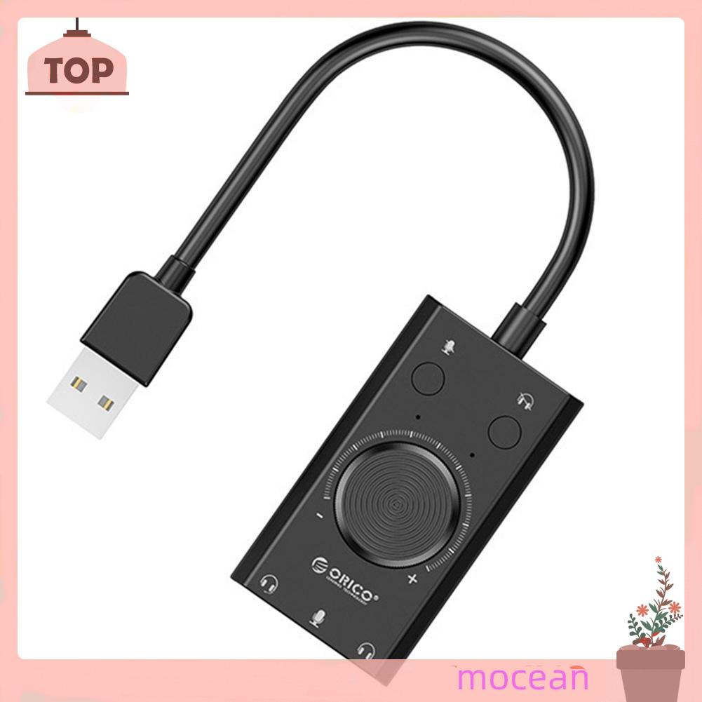 Mocean ORICO SC2 External USB Sound Card Volume Adjustable Audio Card Adapter PC