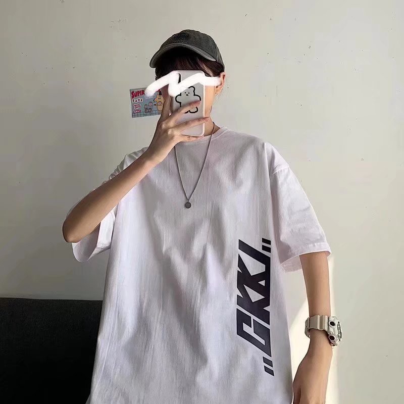 Áo Thun Nam Dáng Rộng In Chữ Phong Cách Hàn Quốc Thời Trang Mùa Hè Thoải Mái Cỡ M-8XL