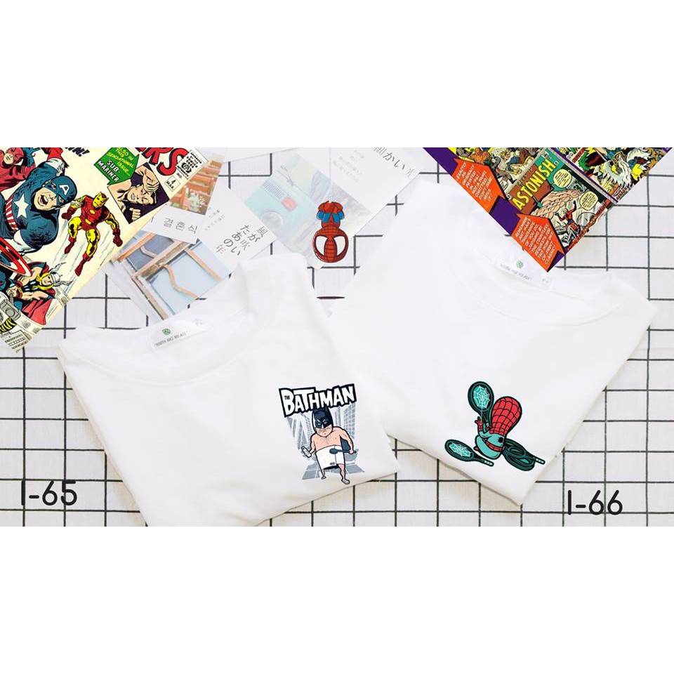 Áo Thun Nam Nữ Tay Lỡ Unisex Phông Trơn Oversize Form Rộng Basic Tee Hình logo marvel 4