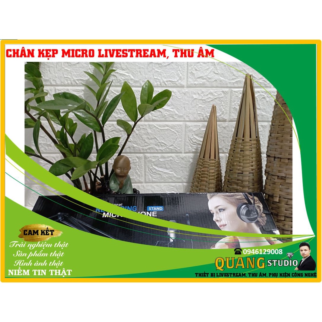Giá đỡ micro kẹp bàn tiêu chuẩn cho míc thu âm BM900, BM 800, PM 10, AT100-Quang Studio