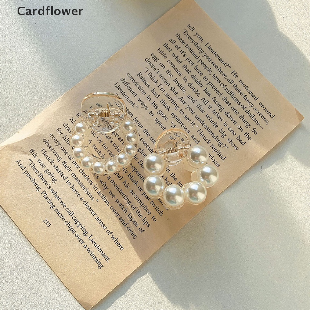 < Cardflower > Kẹp Tóc Đính Ngọc Trai Tròn Mini Thời Trang Sang Trọng Cho Nữ