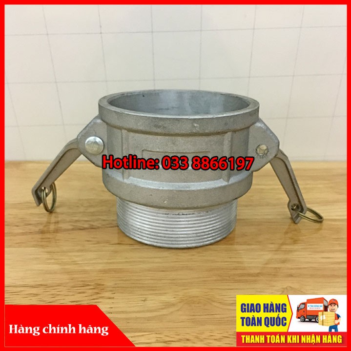 Khớp nối nhanh xăng dầu đầu cái ren ngoài phi 90