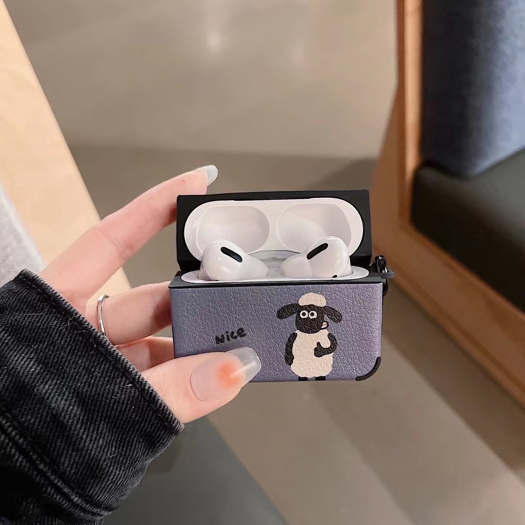 Vỏ Bảo Vệ Hộp Sạc Tai Nghe AirPods 1 2 3 Pro 3rd 2021 Bằng TPU Màu Xanh Dương Và Xanh Dương Hình Cừu Dễ Thương