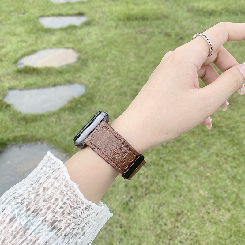 DANIEL WELLINGTON Dây Đeo Bằng Da Thật Màu Hồng Thời Trang Cho Đồng Hồ Thông Minh Apple Watch 8 ultra 49mm 38MM 40MM 42MM 44MM