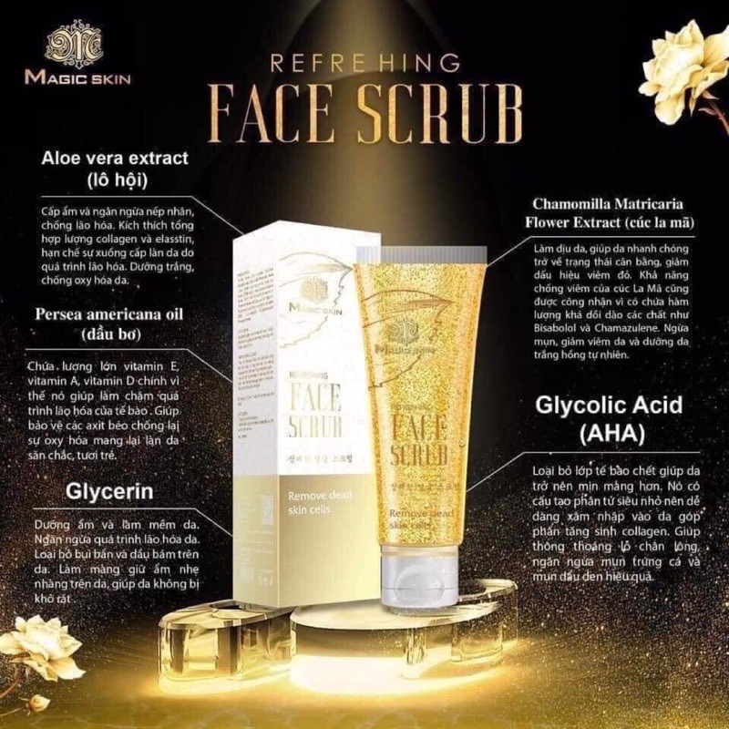 [ HÀNG CHÍNH HÃNG ] Tẩy da chết dịu nhẹ (Face) Refreshing Face Scrub CHÍNH HÃNG Magic Skin