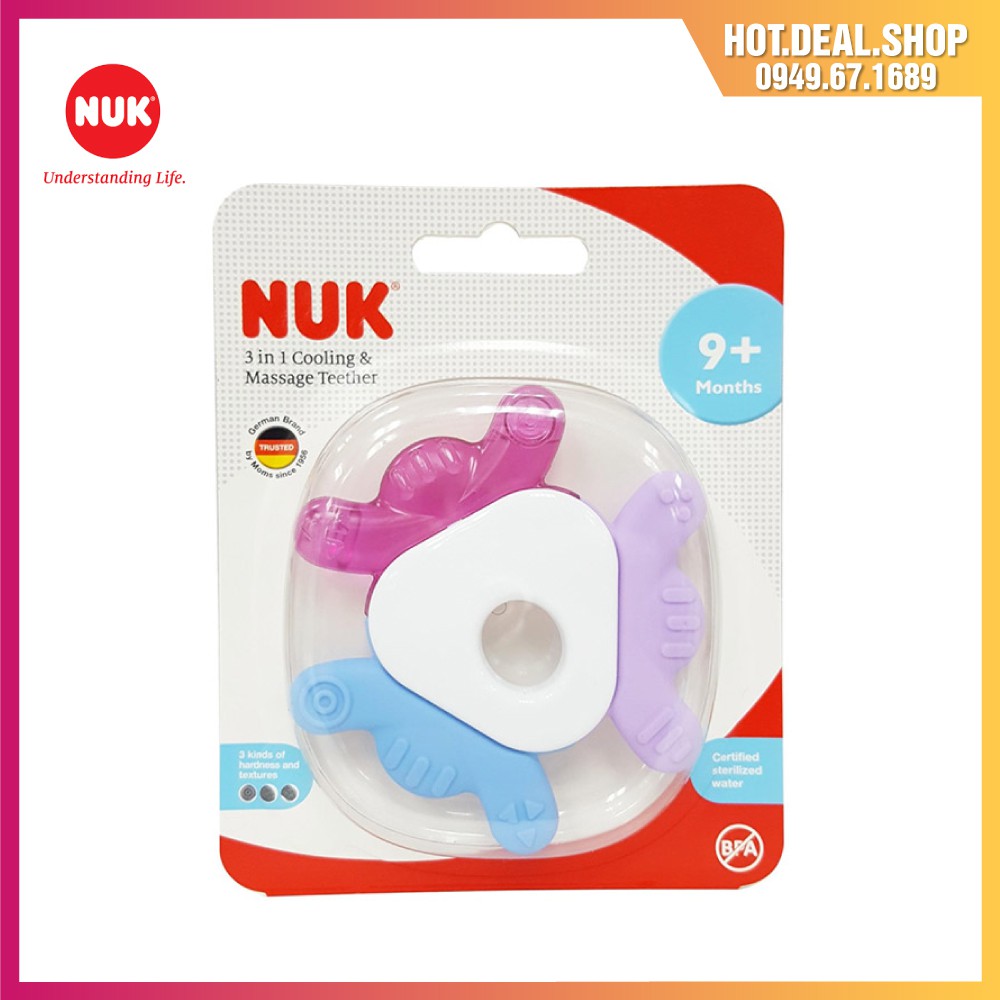 [Chính Hãng] Gặm Nướu NUK lạnh 3in1 - Đồ chơi ngậm nướu cho bé NUK