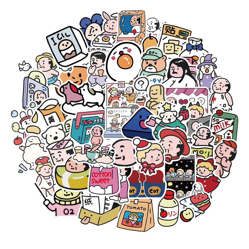 Miếng Dán Trang Trí Vali / Ván Trượt / Điện Thoại / Phòng Thí Nghiệm Oxy Dễ Thương DIY