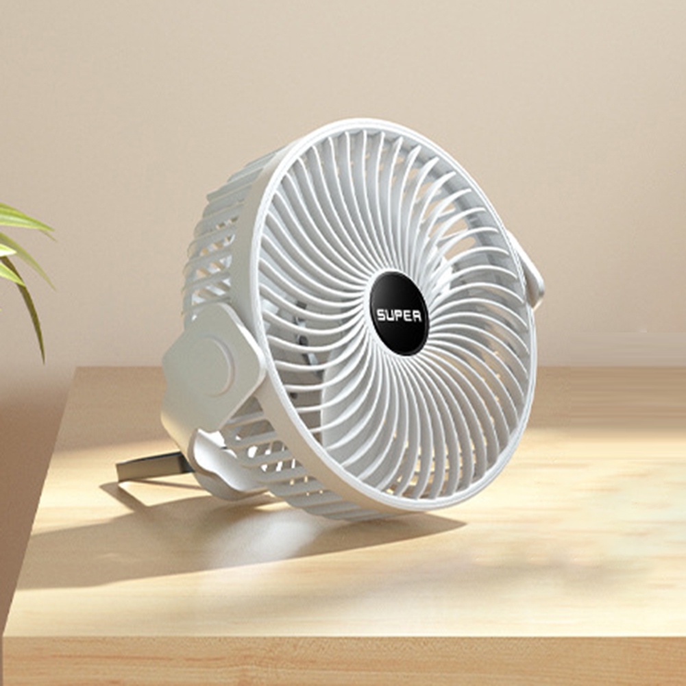 Quạt Trần Mini 3 Bánh Răng Xoay 360 Độ Để Bàn Có Thể Sạc Lại Bằng Cổng USB Dành Cho Cắm Trại Ngoài Trời