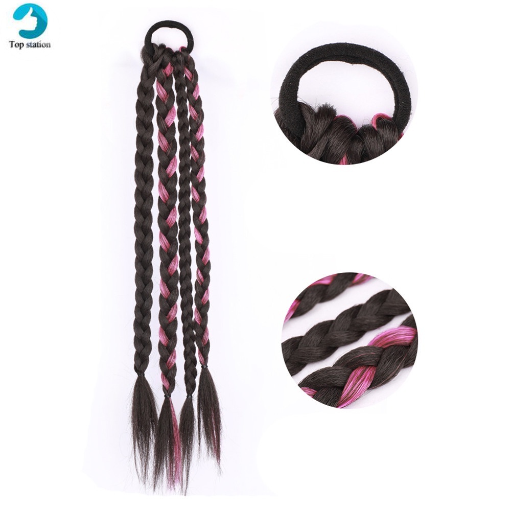 Tóc Giả Thắt Bím Đuôi Ngựa Nhiều Màu Sắc Dành Cho Nữ