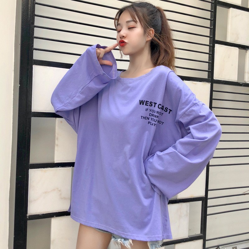Áo thun tay dài form rộng WEST CAST form 70kg sành điệu B069