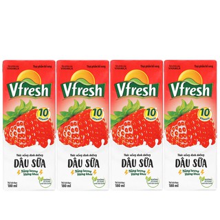 Nước dâu sữa Vfresh lốc 4 hộp