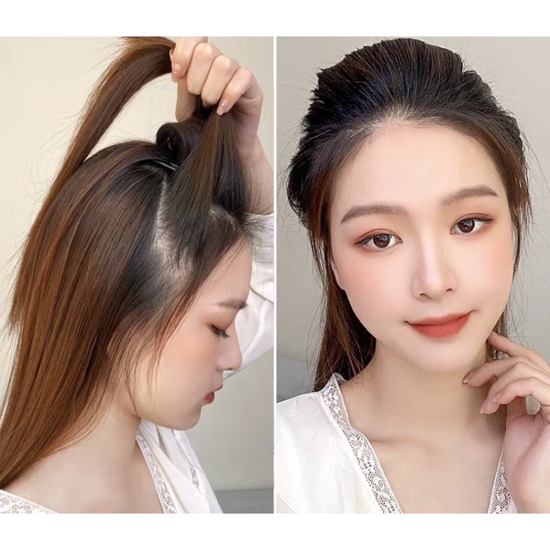 Kẹp phồng chân tóc mái-tóc giả phồng mái bồng bềnh - độn phồng tóc như tóc thật đủ màu - 48