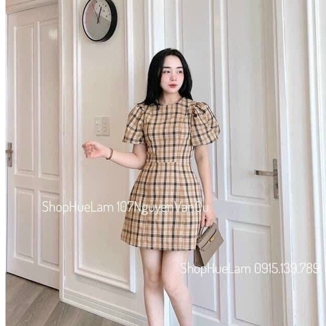 [Mẫu Mới]Đầm nữ cổ tròn kiểu dáng họa tiết chất liệu kate sang trọng thời thượng | BigBuy360 - bigbuy360.vn