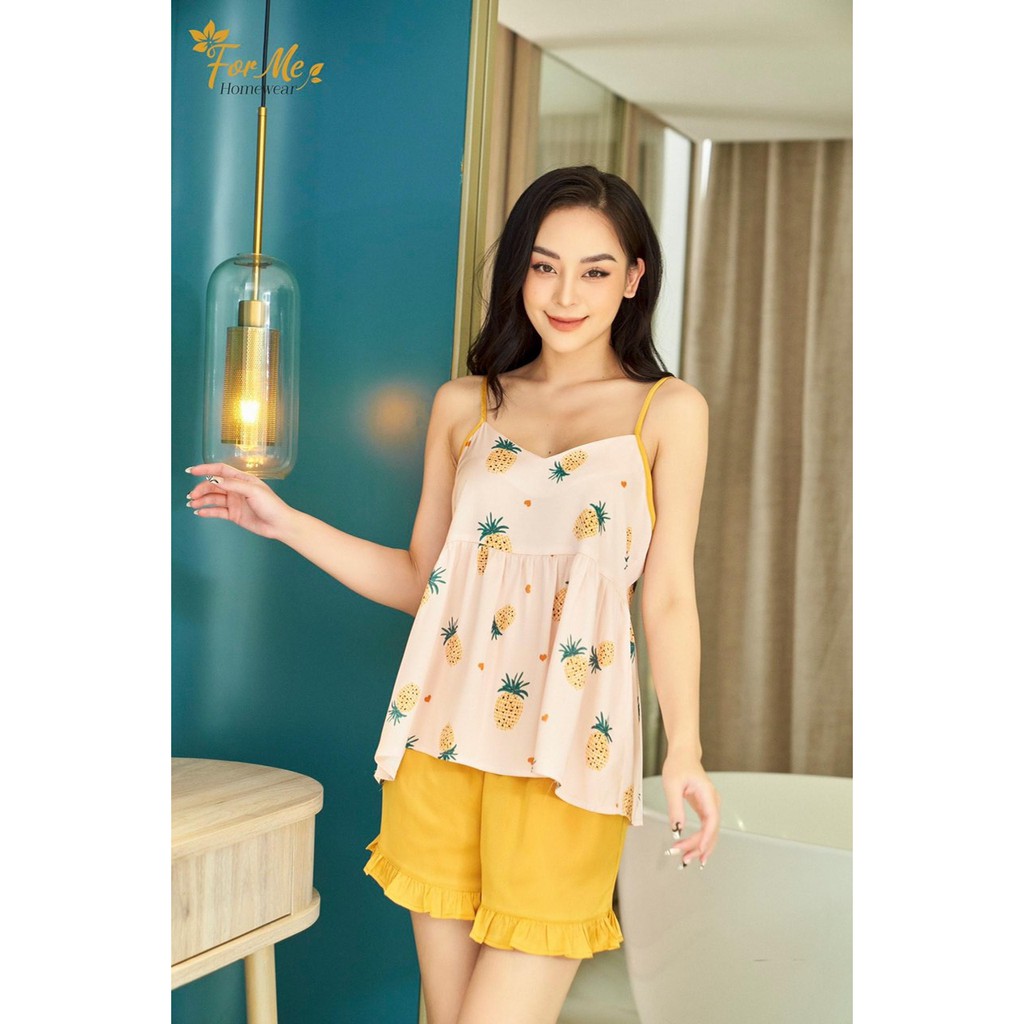 Bộ đồ ngủ, mặc nhà chất Lụa Giấy Luxury 2 dây phối quần chào hè siêu hot ,forme pijama