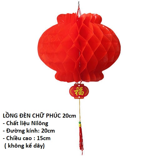 Combo 50 cái lồng đèn đỏ chữ Phúc ,đường kính 25cm/20cm/15cm/13cm trang trí Tết, Lễ Hội, Đám Cưới - Lồng Đèn chịu nước