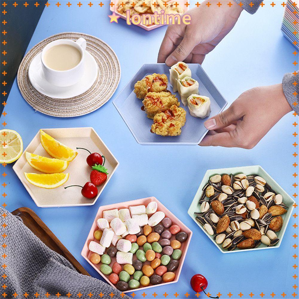 Khay hình lục giác bằng rơm lúa mạch đa năng tiện dụng cho nhà bếp