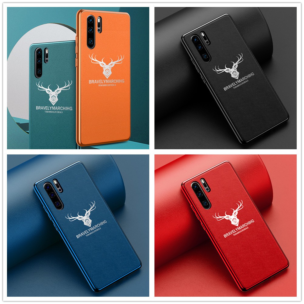Ốp điện thoại PU viền mạ điện họa tiết đầu hươu cho Huawei MATE20 PRO MATE20X X(5G) MATE30 PRO MATE30(5G) MATE30PRO(5G) | BigBuy360 - bigbuy360.vn