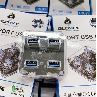 Hub USB 3.0 GLOWY H5U3T Chia 4 cổng, tốc độ cao - Cổng chia USB , Bảo Hành 12 Tháng !!!