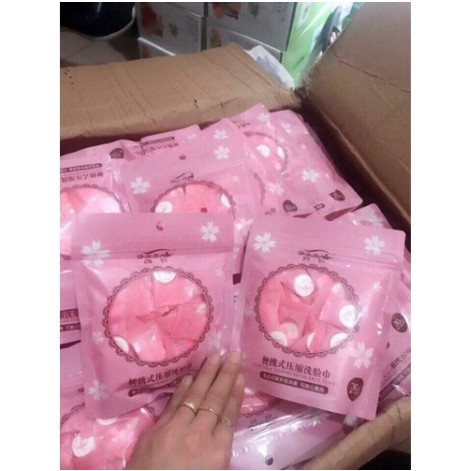 Gói 100 Khăn Giấy Nén Dạng Viên Kẹo Tiện Lợi