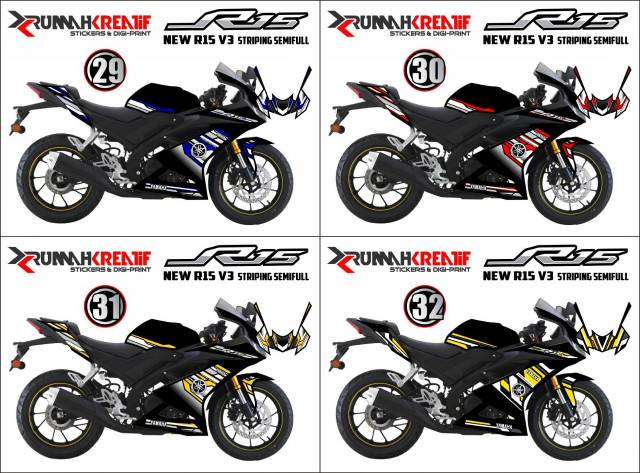 Sticker Dán Trang Trí Xe Yamaha R15 V3 / New R15 2017-2019