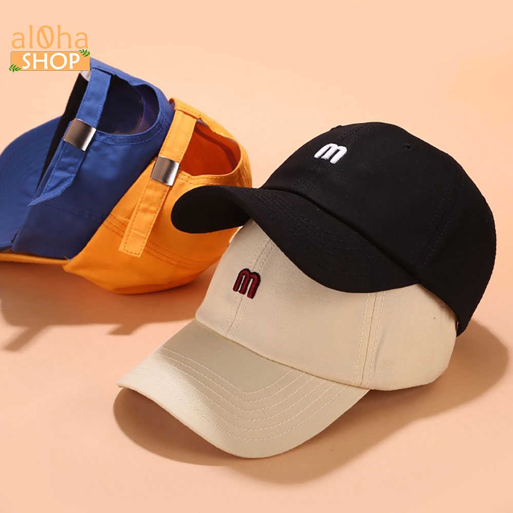 Mũ lưỡi trai - nón chống nắng chữ M unisex nam nữ phong cách thời trang, cá tính - al0ha Shop