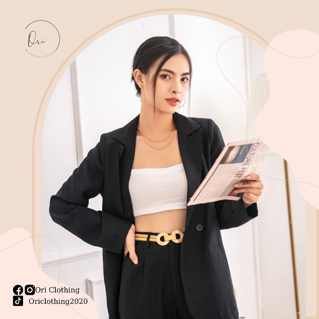 Combo áo blazer & quần dài, thiết kế cài nút & túi áo,vải cotton Vest cao cấp,thích hợp mặc đi làm công sở,big size