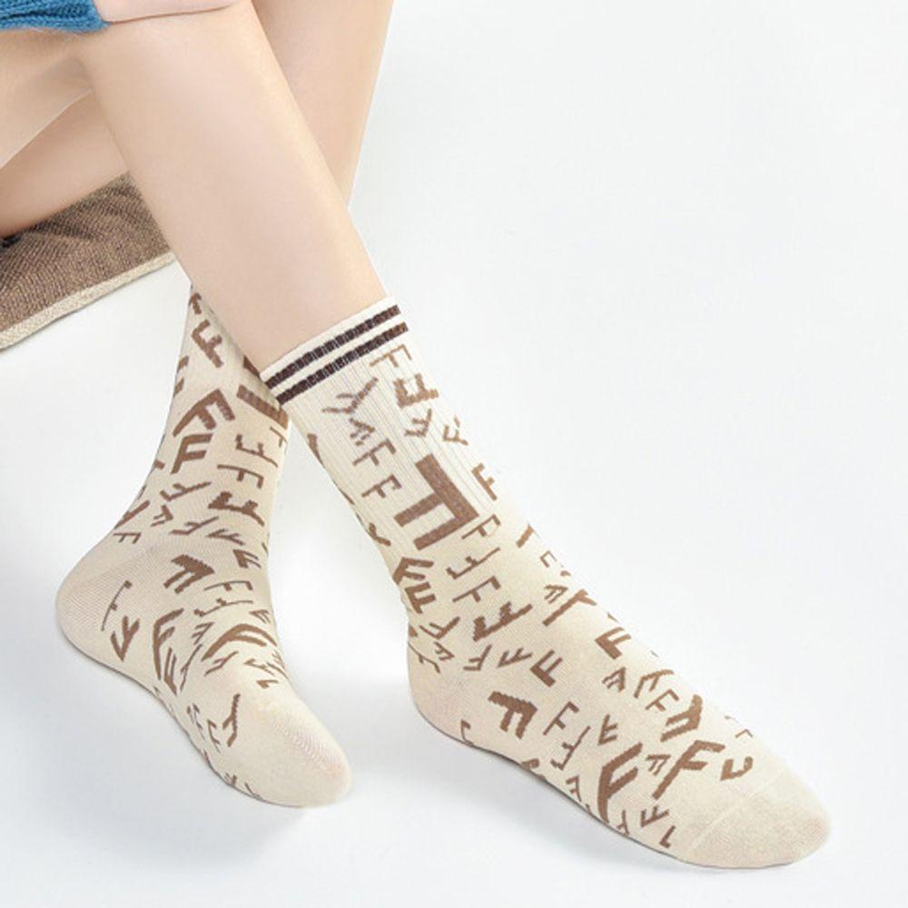 Vớ Cổ Trung In Chữ Sáng Tạo Thời Trang Nhật Bản Cổ Điển Dành Cho Bạn Nữ VANES1