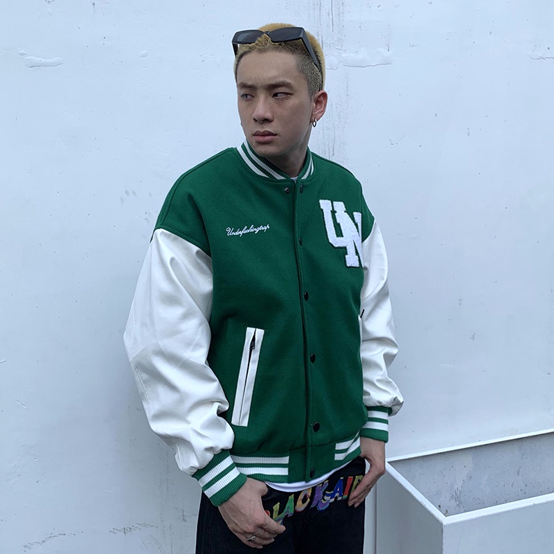 Áo Khoác Bóng Chày Thêu Hình Đại Bàng Phong Cách Hip Hop Cho Nam