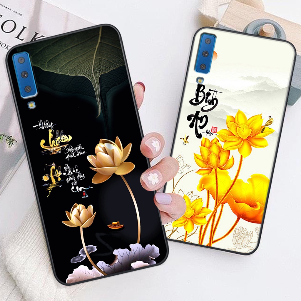 Ốp lưng Samsung Galaxy A7 2018 in hình chữ tài chữ lộc, Cha Mẹ, bình an SIÊU ĐẸP