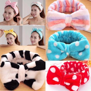 Băng đô nơ rửa mặt nhung mềm mịn Băng đô nhiều màu
