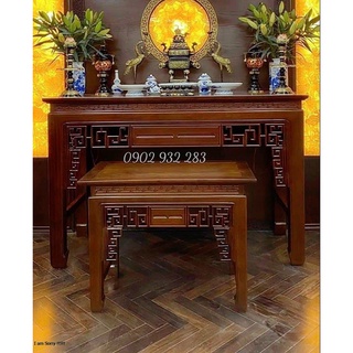 Bộ án thờ gỗ sồi nhiều kích thước G98 hàng giá xưởng, miễn phí vận chuyển