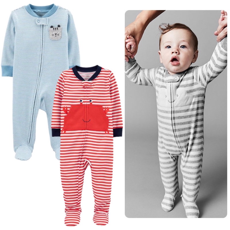 Bộ Áo Liền Quần Sleepsuit Cho Bé Hàng Xuất Dư Các Hãng Size 6m Cho Bé 5-7kg