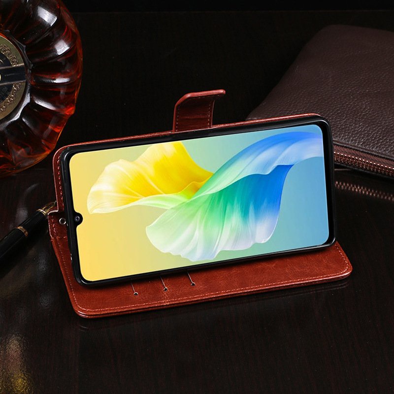 Bao da vivo v23e dạng ví nắp lật hai mặt kèm khe để thẻ