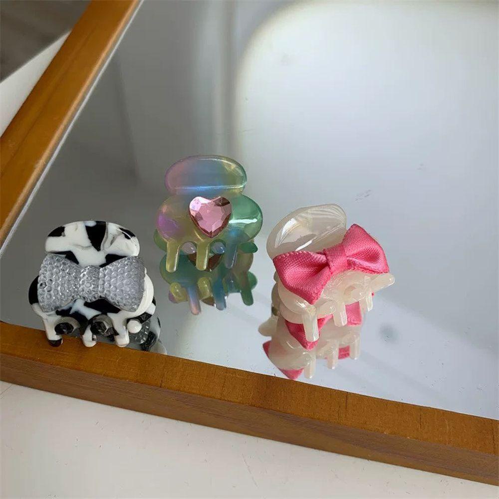 Kẹp Tóc Càng Cua Hình Nơ Nhỏ Xinh Nhiều Màu Sắc Phong Cách Vintage Thanh Lịch Cho Nữ