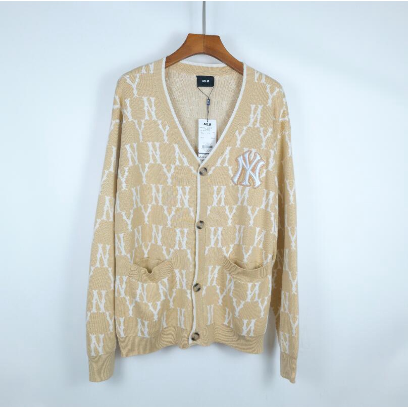 ❤❀  ❤ Mlb Áo Khoác Cardigan Tay Dài Cổ Chữ V Thêu Chữ Thời Trang