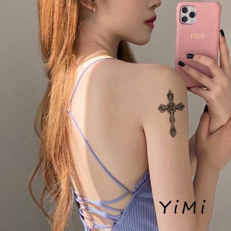 Hình Xăm Dán Chống Nước Lâu Trôi Họa Tiết Hình Học Phong Cách Harajuku