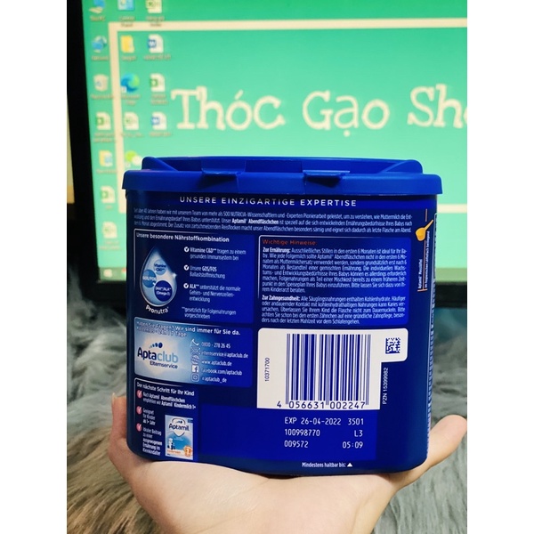 Mẫu mới Sữa Aptamil đêm nội địa Đức 400gr giúp bé ngủ ngon sâu giấc