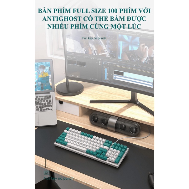 Bàn Phím Cơ Cao Cấp K3 Red Switch Nhiều Chế Độ Led Cực Đẹp, Trục Cơ Học Dùng Cho Máy Tính, Laptop