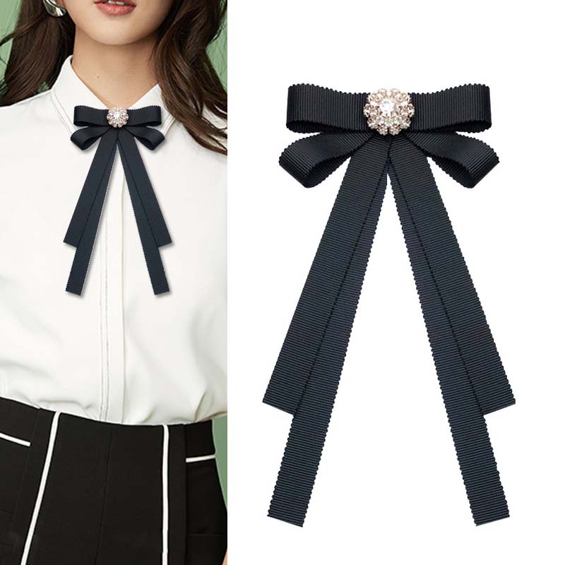 Ghim Cài Áo Hình Nơ Đính Đá Pha Lê Xinh Xắn